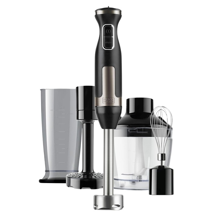 Black+Decker Bxhba1500E botmixer, 1500 W, 20 sebességfokozat, rozsdamentes acél, tartozékkészlet