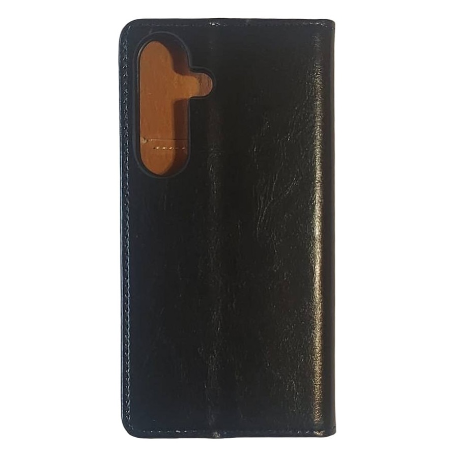 Husa flip Diary Flexy piele naturala neagra pentru Samsung Galaxy A55 5G