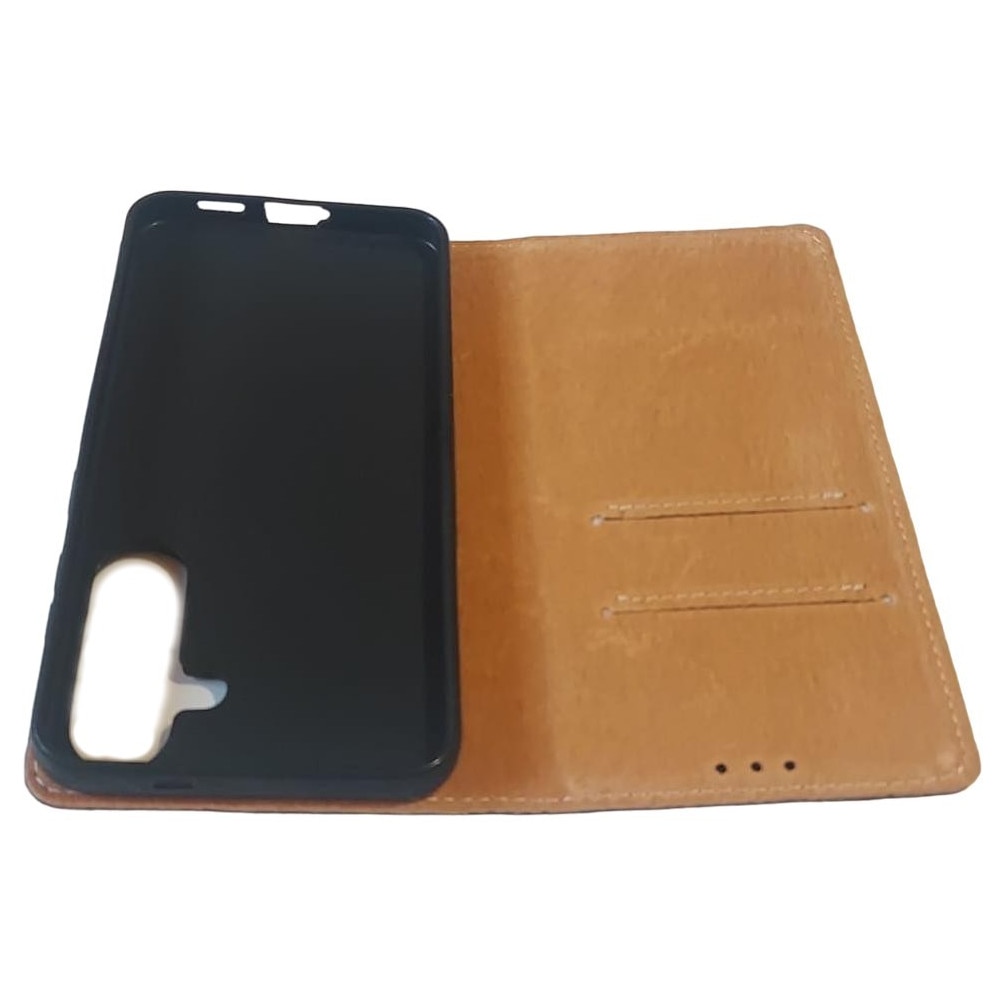 Husa flip Diary Flexy piele naturala neagra pentru Samsung Galaxy A55 5G