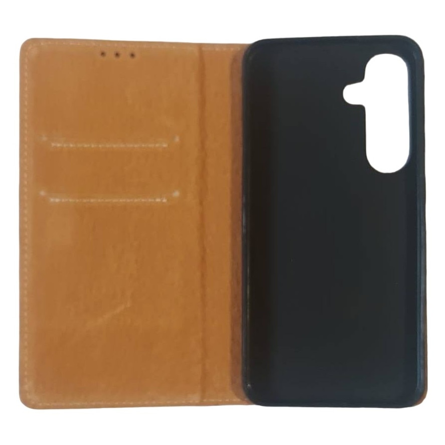 Husa flip Diary Flexy piele naturala neagra pentru Samsung Galaxy A55 5G