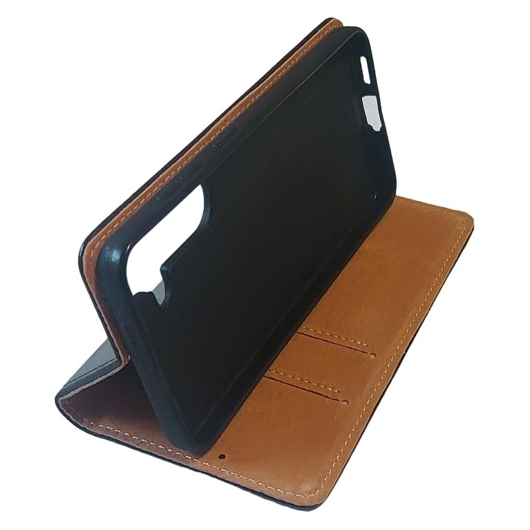 Husa flip Diary Flexy piele naturala neagra pentru Samsung Galaxy A55 5G