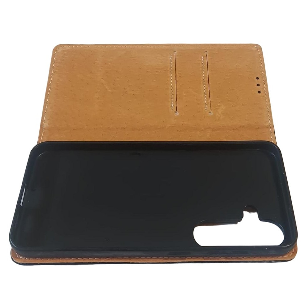 Husa flip Diary Flexy piele naturala neagra pentru Samsung Galaxy A55 5G
