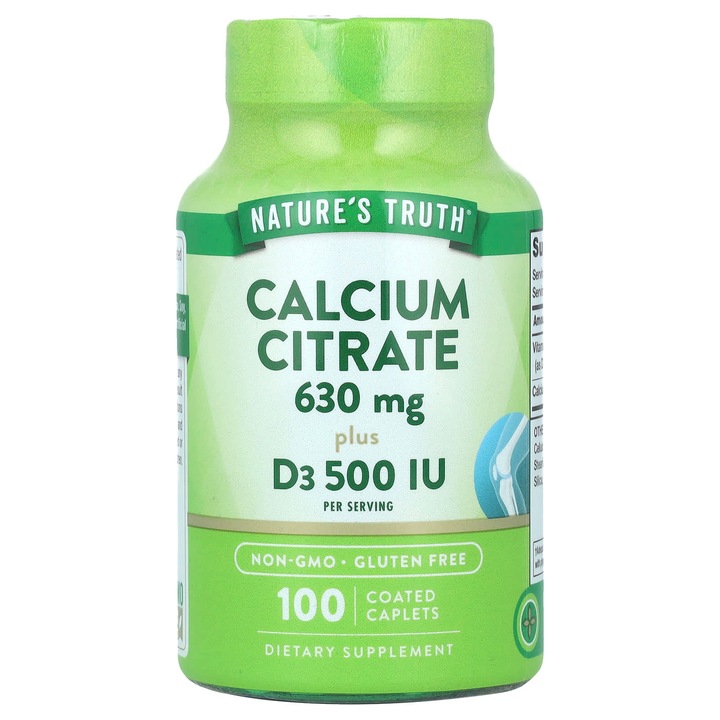 Citrat de calciu plus D3, Nature's Truth, 100 de comprimate filmate