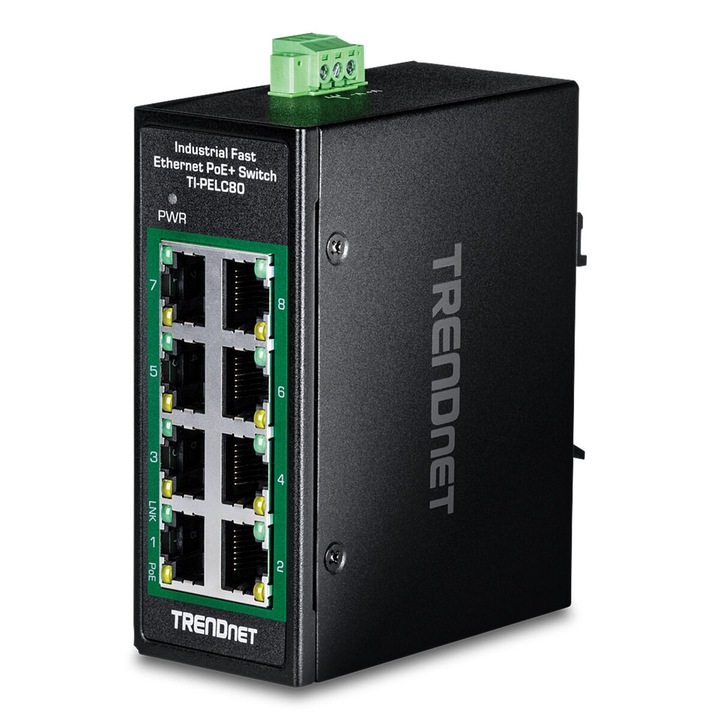 Switch TRENDnet TI-PELC80 metal 8 porturi RJ45 100Mbit/s