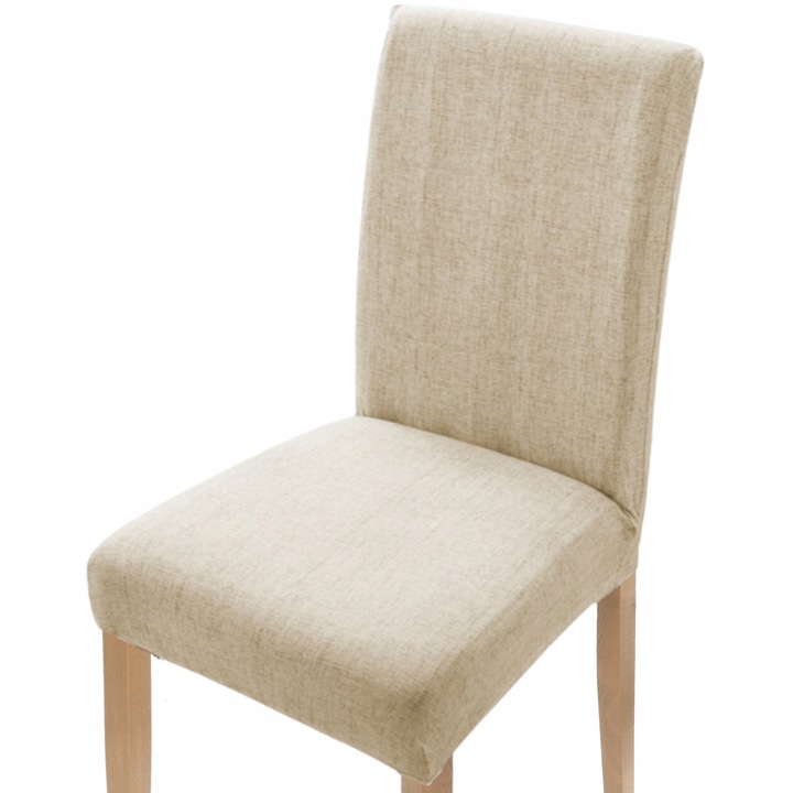 Husa pentru scaun, Imbraca mobila, Tesatura placuta la atingere, Material elastic gros, Elastic, Manopera de calitate superioara, Se potriveste diferitelor forme de scaune, 58 x 45 x 48 cm, Bej
