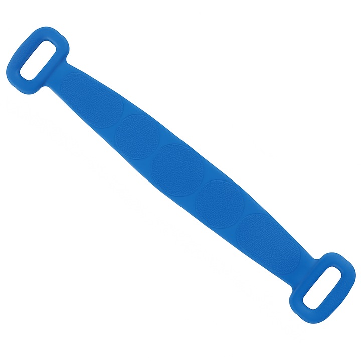 GermaNova szilikon fürdőkefe hátmosáshoz, radírozáshoz és masszázshoz, mindkét oldalán bordázott, kék