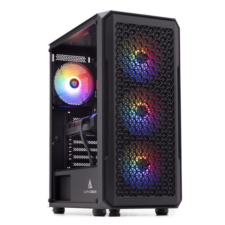 PC Gaming BALAUR Battle Ready, Intel i5-14400F 2.5GHz, 32GB DDR5, 1TB SSD, RTX 4060 8GB GDDR6, Iluminare RGB, Windows 11 Home