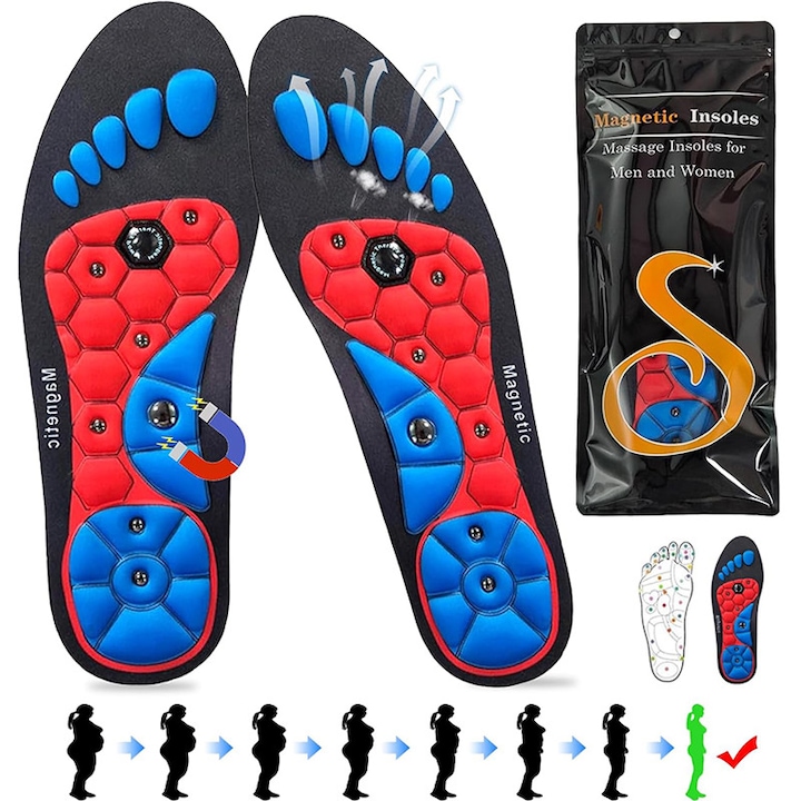 Rqiurpn ortopéd talpbetétek, mágneses gél, párnázás, L méret, többszínű