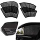 Set 4 plase pentru geamuri auto, EDAR, Protectie Impotriva Razelor Soarelui Si Impotriva Insectelor, Lavabile, Poliester, Negru