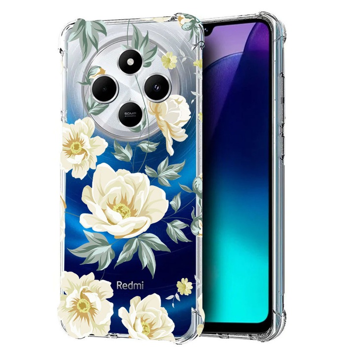 BestCase Anti Shock 1.5MM telefontok, kompatibilis modell Poco C75 / Xiaomi Redmi A4 / Redmi 14C, Flowers, Air Cushion Technology, 1992027 AS 126