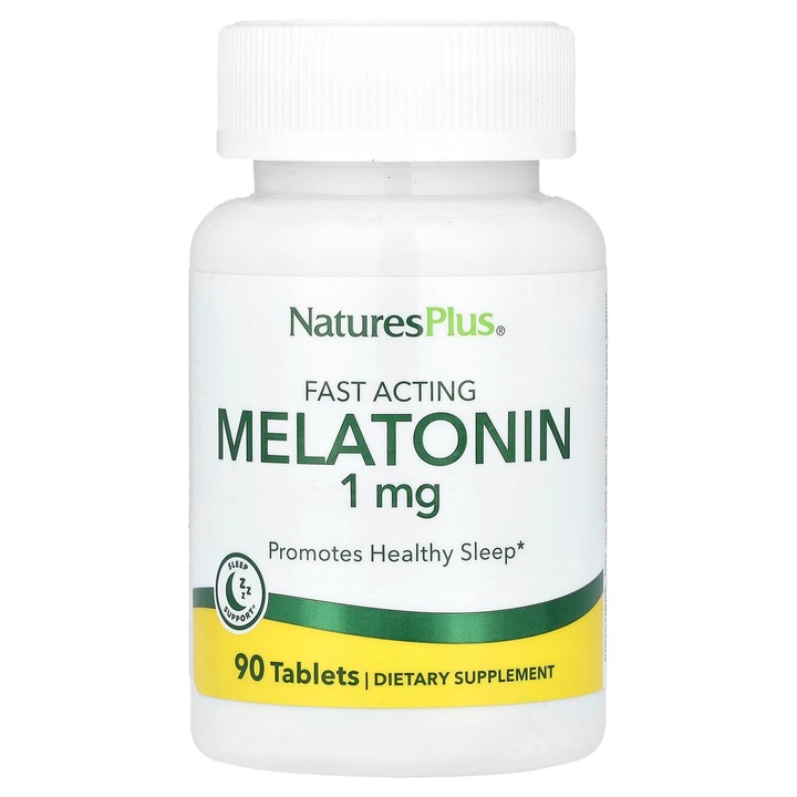Melatonina cu actiune rapida, NaturesPlus, 1 mg, 90 de comprimate