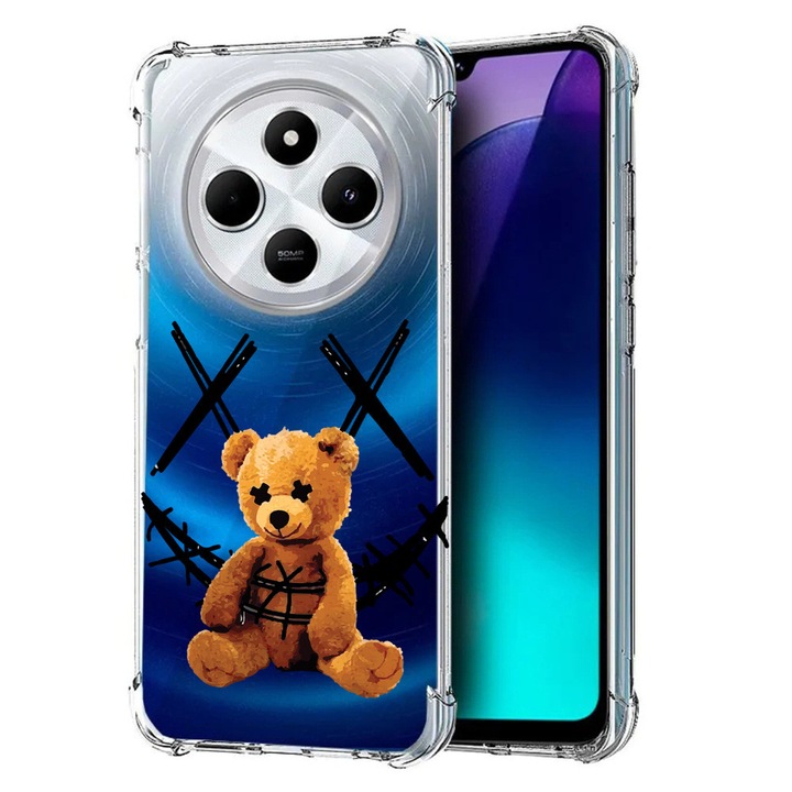 BestCase Anti Shock 1.5MM telefontok, kompatibilis modell Poco C75 / Xiaomi Redmi A4 / Redmi 14C, Teddy Bear Smile, Air Cushion Technology, 1992027 AS 982