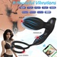 Inel penis Vibrator, Excitat®, 9+3 moduri de vibratie, masaj de prostata, Stimulare Multipla, Rezistent la Apa, Cu stimulator anal, Telecomanda APP, ABS+silicon medical, design ergonomic, incarcare USB, Pentru barbati si cupluri Jucarii sexuale, Negru