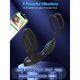 Inel penis Vibrator, Excitat®, 9+3 moduri de vibratie, masaj de prostata, Stimulare Multipla, Rezistent la Apa, Cu stimulator anal, Telecomanda APP, ABS+silicon medical, design ergonomic, incarcare USB, Pentru barbati si cupluri Jucarii sexuale, Negru
