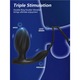 Inel penis Vibrator, Excitat®, 9+3 moduri de vibratie, masaj de prostata, Stimulare Multipla, Rezistent la Apa, Cu stimulator anal, Telecomanda APP, ABS+silicon medical, design ergonomic, incarcare USB, Pentru barbati si cupluri Jucarii sexuale, Negru