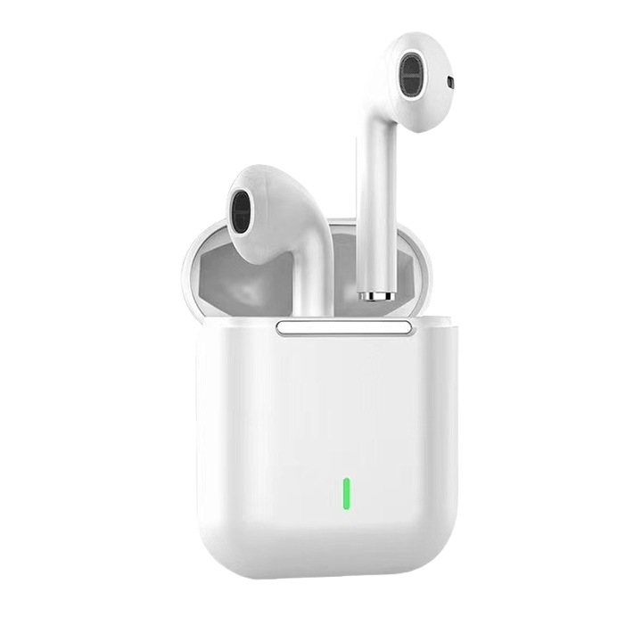 Casti wireless, Bluetooth 5.0, reducere inteligenta a zgomotului, calitate a sunetului HIFI, apeluri HD, operare tactila, alb