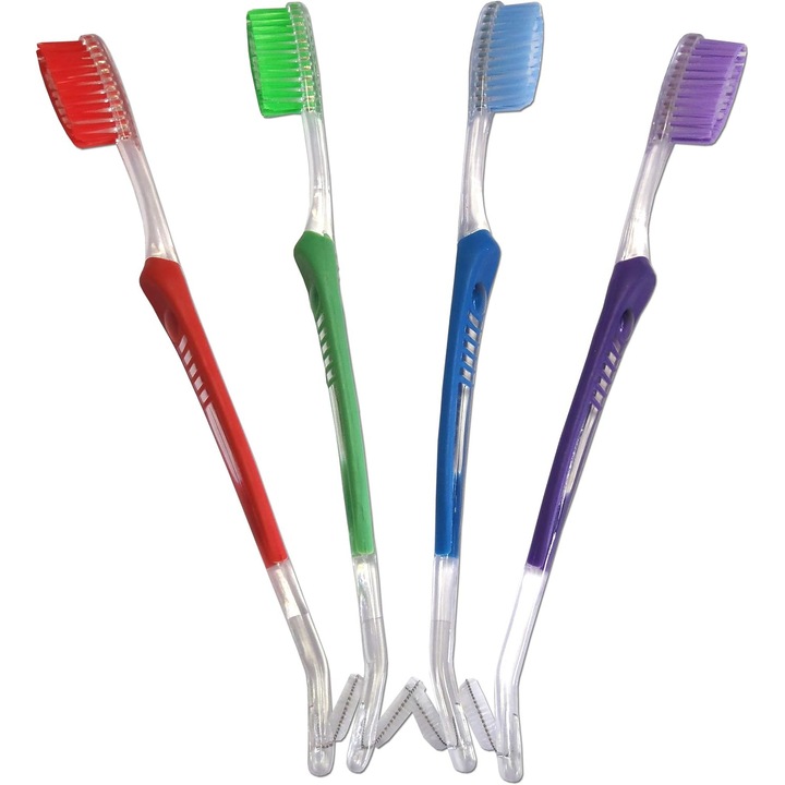 4 darabos fogszabályozó fogkefe interproximális fejjel, többszínű