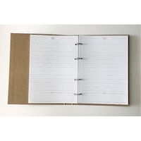 Caiet mecanic, cu 90 file A5, coperta din carton rigid imbracata cu hartie speciala natur