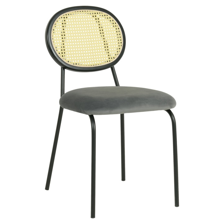 Kárpitozott ROMA szék, ExitoDesign, szürke, 49x55x86cm, fém váz