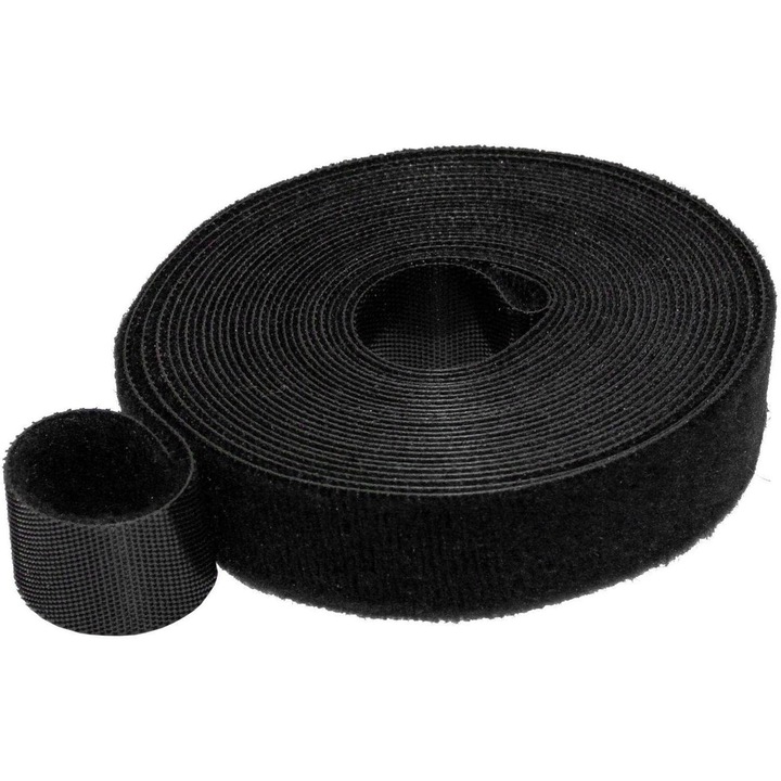 Велкро лента AYSTOAYS®, 2 см x 5 м, много здрава, издръжлива и универсална за различни приложения, черна