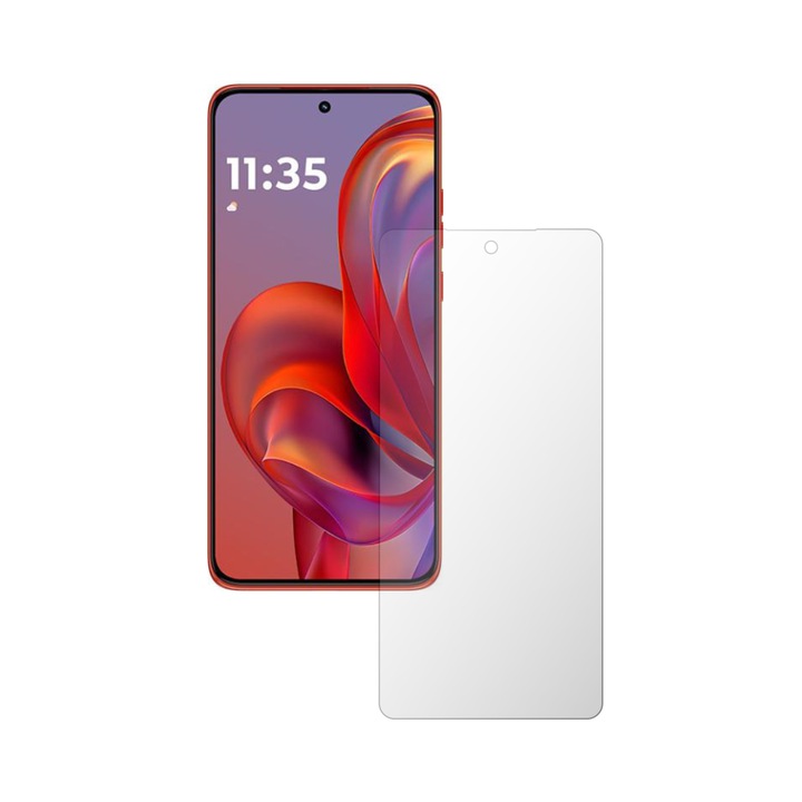 iSkinz Саморегенериращ се протектор за екран за Motorola Moto S50 - Пълно покритие, невидим Skinz UHD, ултра прозрачен силикон с пълно покритие, пълно покритие на дисплея, самозалепващ се и гъвкав