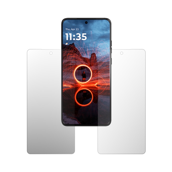 Комплект от 2 x протектора за екран iSkinz, за Motorola ThinkPhone 25 - подходящ за калъф, невидим, против пръстови отпечатъци, антирефлексно покритие, самозалепващ се и гъвкав силиконов протектор, матов