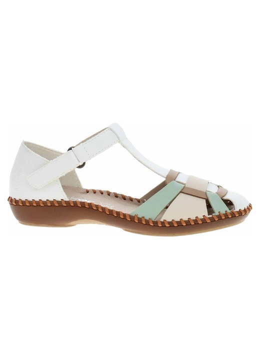 Sandale dama Rieker M1673-90, alb, Multicolor, 37