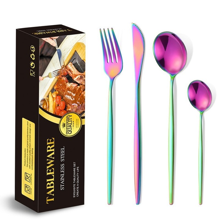 Set de Tacamuri, Sdx Market, 24 piese, inox, 18x23 cm, multicolor