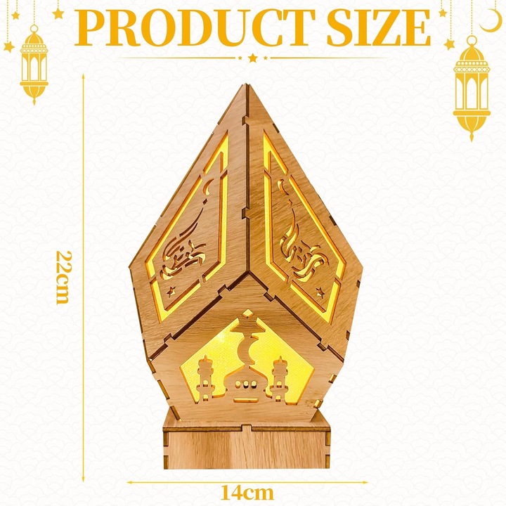 Настолна лампа в ислямски стил, Захранвана от батерии, Енергиен клас A+++