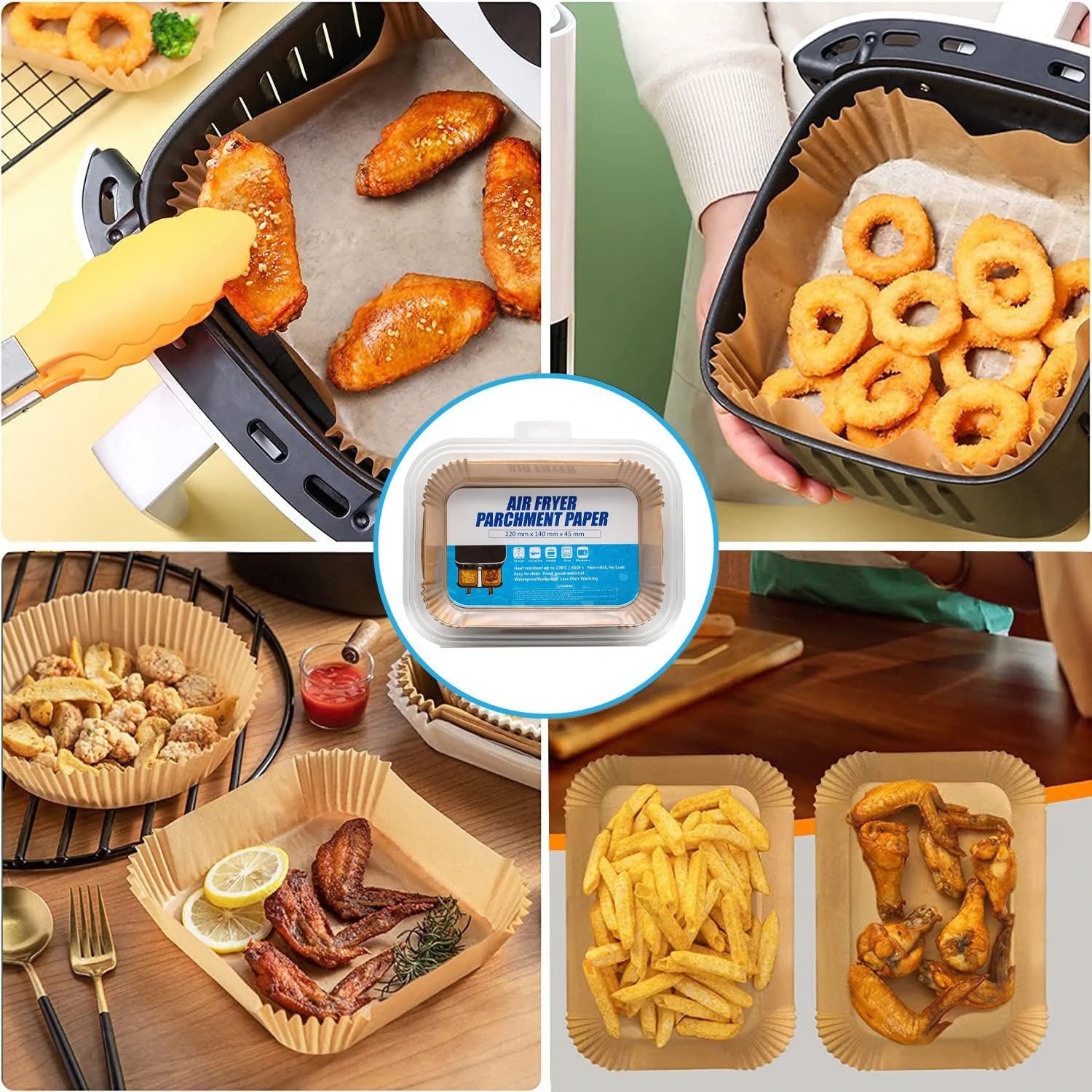 IRATE ２枚セット Hartie Copt pentru Air Fryer Ninja Dual Zone si Alte Modele cu