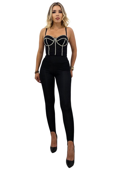 Colanti fitness TERRY MAT, cu banda elastica sub talpa, Negru