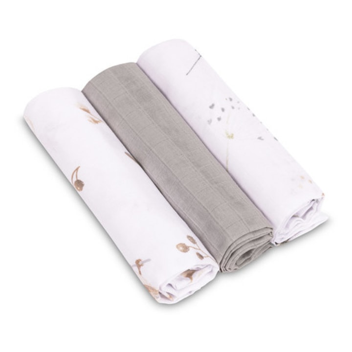 Scutece din muselina 60x80cm, multicolor, pentru ingrijirea bebelusului, set reutilizabil