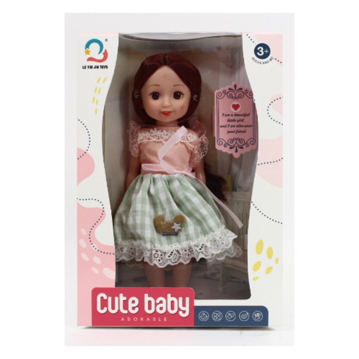 Baba 27 cm, ruha, többszínű