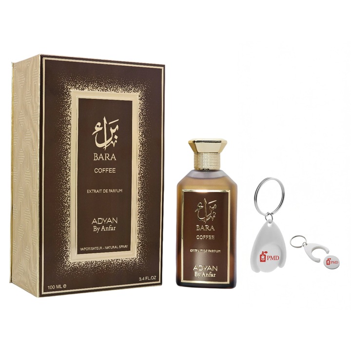 Bara Coffee by Adyan parfüm kivonat szett, unisex, 100ml, személyre szabott "PMD" kulcstartóval