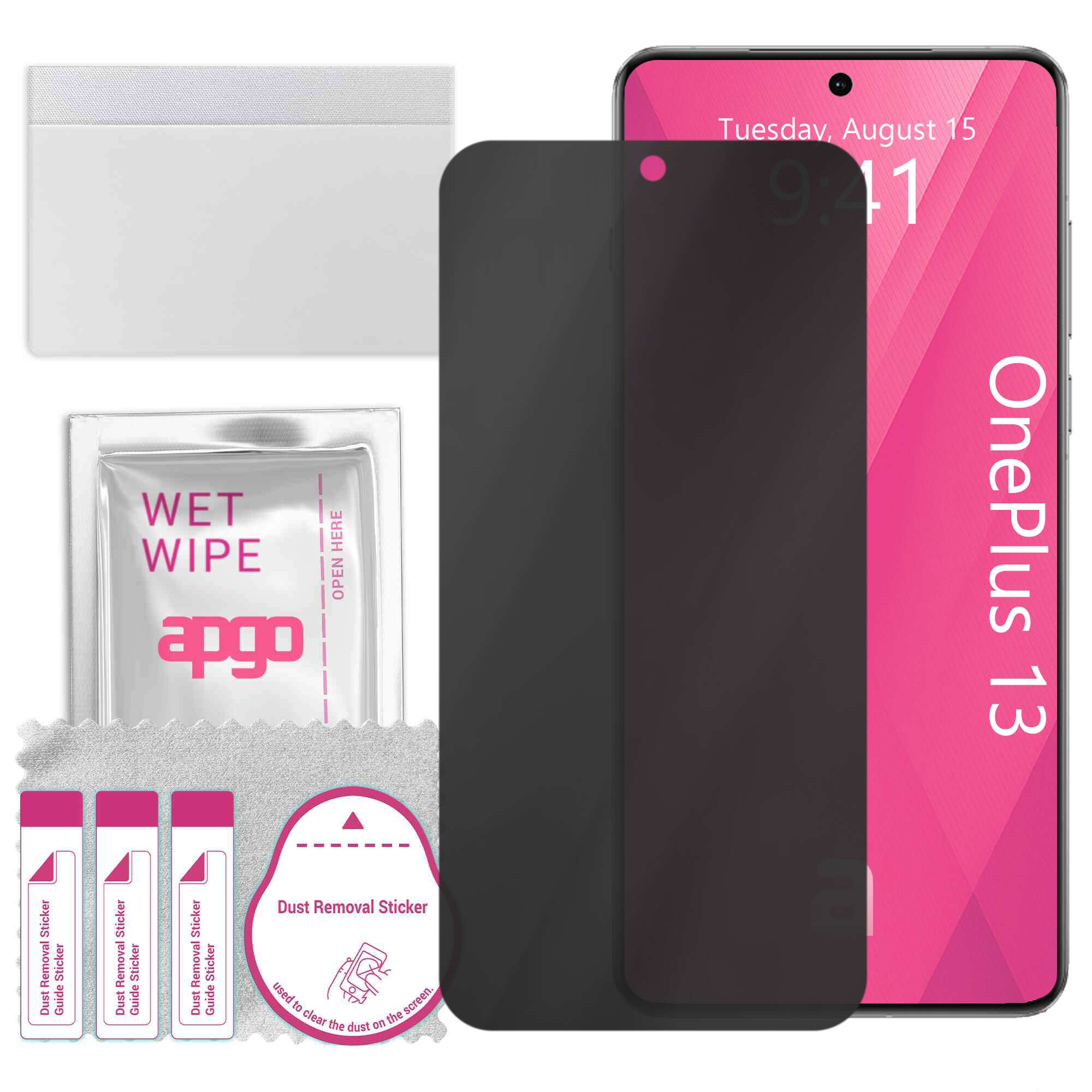 Folie de protectie PRIVACY apgo pentru OnePlus 13 – efect anti-spionaj, hidrogel, full glue, 5D, mat, ultra-subtire