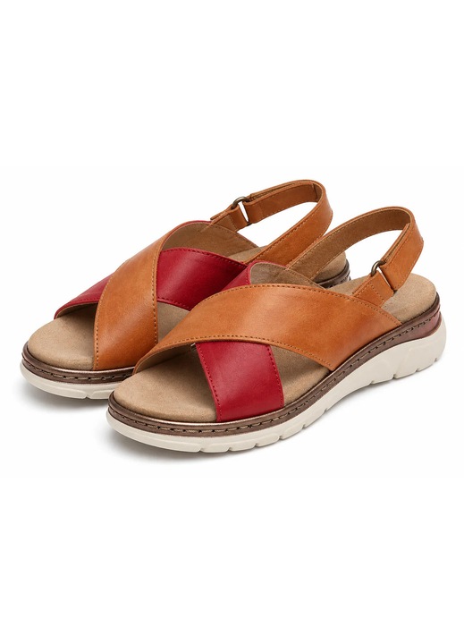 Sandale Casual Dama Suave 12505Vt Mostar 55-N Caramizii Cu Rosu - Rosu, Rosu