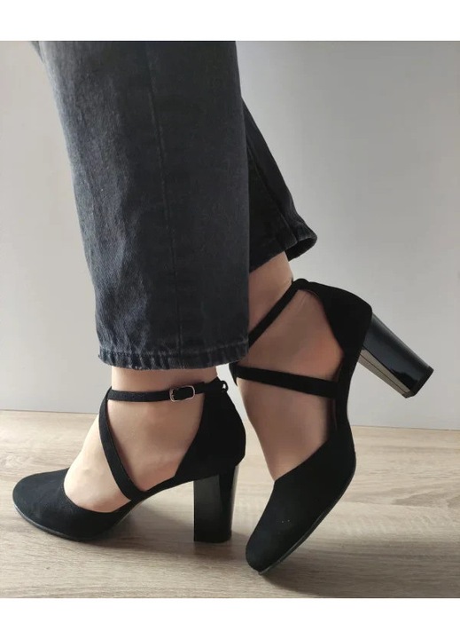 Pantofi Eleganti Dama Antonio 27336 Negri Velur - Negru, Negru