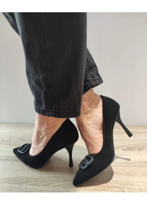 Pantofi Eleganti Dama Epica 015Ta2 01-I Negri Velur - Negru, Negru