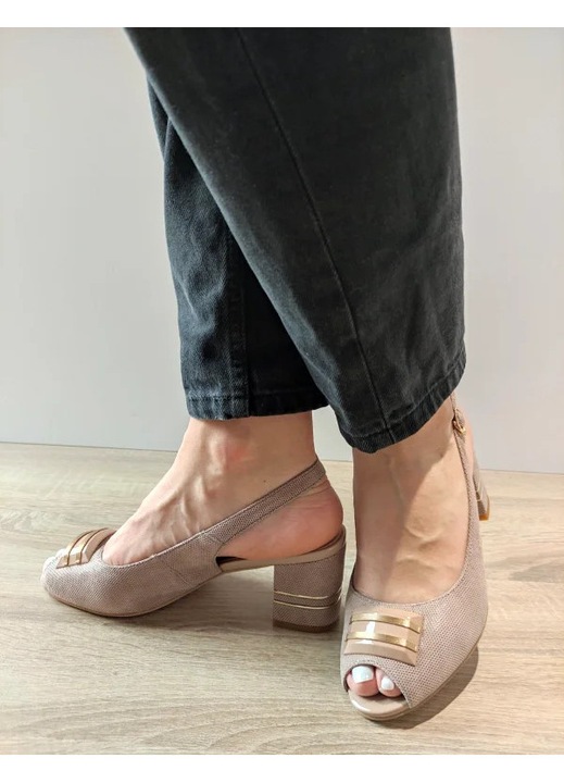 Sandale Elegante Dama Epica 360063C 03-I Bej Velur Imprimat - Bej, Bej