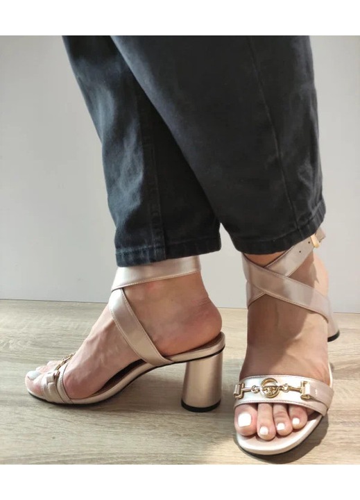 Sandale Elegante Dama Epica Ym285H2 Nude Metalic - Nude, Nude