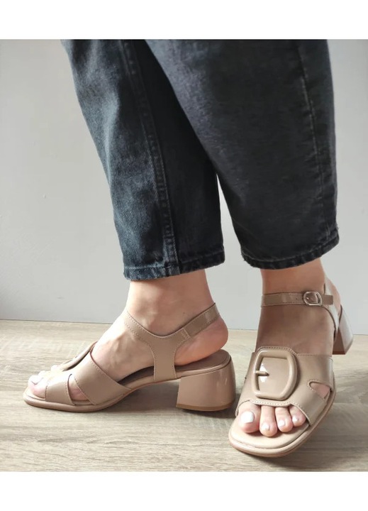 Sandale Elegante Dama Pass 60032A 03-L Bej Lac - Bej, Bej