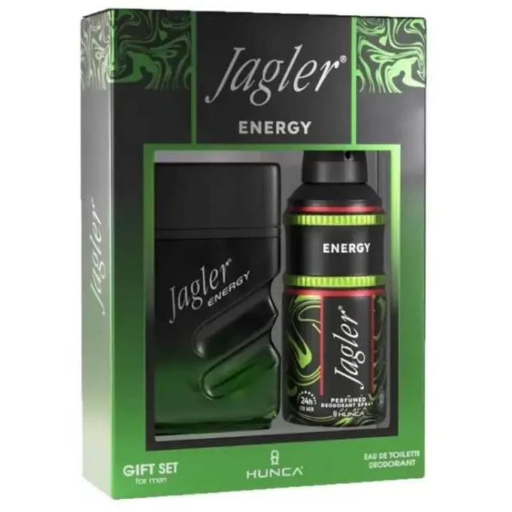 Set 2 x Set Cadou Barbati Jagler Energy, Apa de Toaleta 90 ml, Deodorant 150 ml