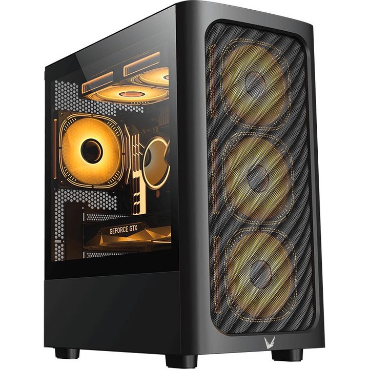 Carcasa microATX Formula Air Mesh G3, sticla securizata, neagra, 446x398x215mm, 2x3.5", 3x2.5", 2xUSB2.0, 1xUSB3.0, audio