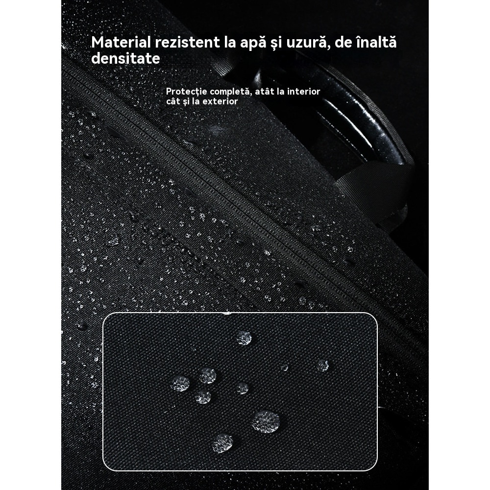 Geanta Laptop cu Compartiment Cusut cu Puf, Manere si Bucsa Externa, Curea Umar Reglabila Detasabila, 17.3 inch, Negru