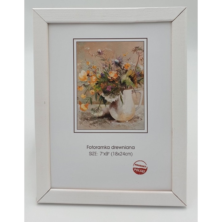 Rama foto clasica Goya, alba, 18x24cm