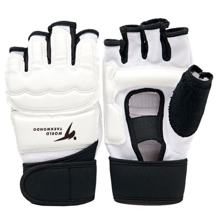 Lean taekwondo kesztyű, fehér/fekete, XS