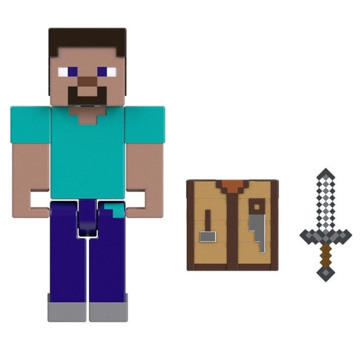 Figurina articulata Steve Minecraft 8 cm