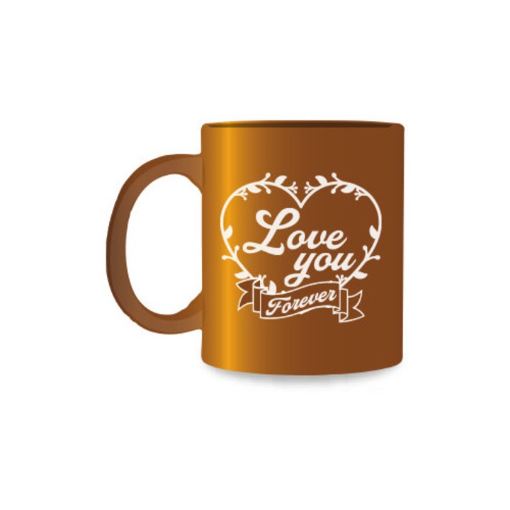 Професионална чаша KZW03, забавен подарък, дизайн "Обичам те", златиста
