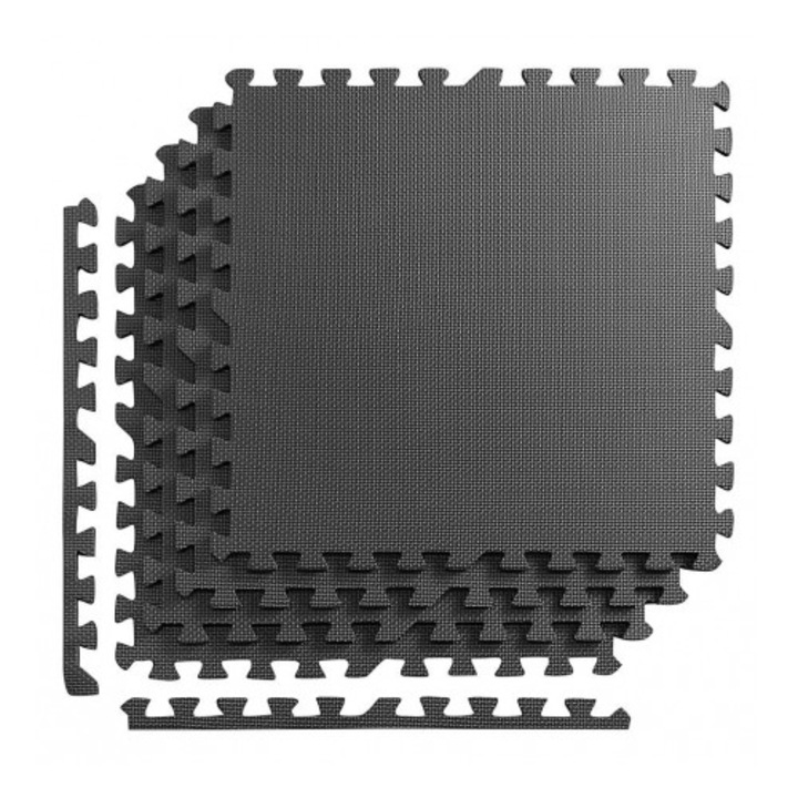 Covoras puzzle, antiderapante, GGV, 60x60cm, negru