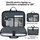 Geanta Laptop Impermeabila cu Protectie 4 Straturi – Compatibila cu MacBook, HP, Dell, Lenovo, Asus, 17.3", Gri